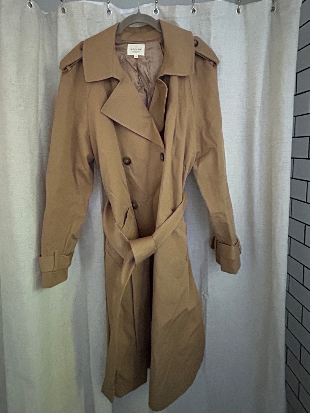 EUC Sézane Camel Scott Trench Coat size 42 - Picture 4 of 6